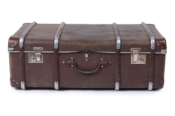 Old suitcase isolated on white background - Foto, Imagen