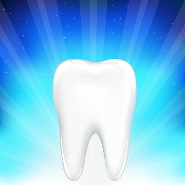 Tooth On Blue Background - Vector, afbeelding