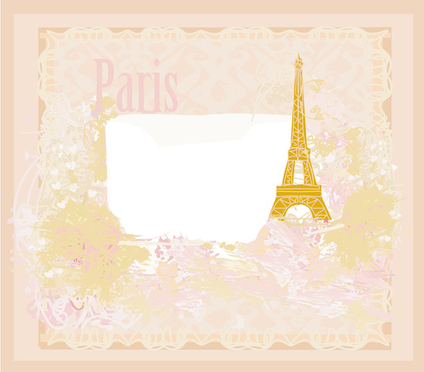vintage retro Eiffel tower in Paris card  - Vektor, kép