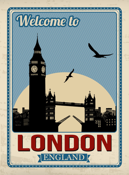 Grande tour ben de Londres affiche rétro
 - Vecteur, image