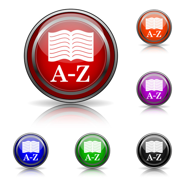 Иконка книги A-Z
 - Вектор,изображение