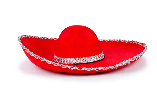 piros mexikói sombrero-sapka - Fotó, kép
