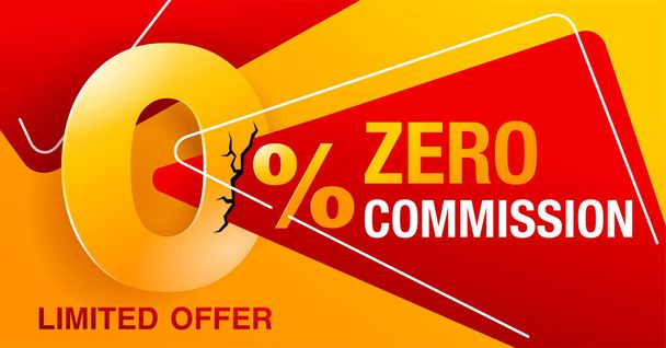 0 commission special offer with cracked 3D zero - Vector, Image