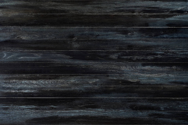 schwarzer Holzhintergrund, dunkle Textur - Foto, Bild