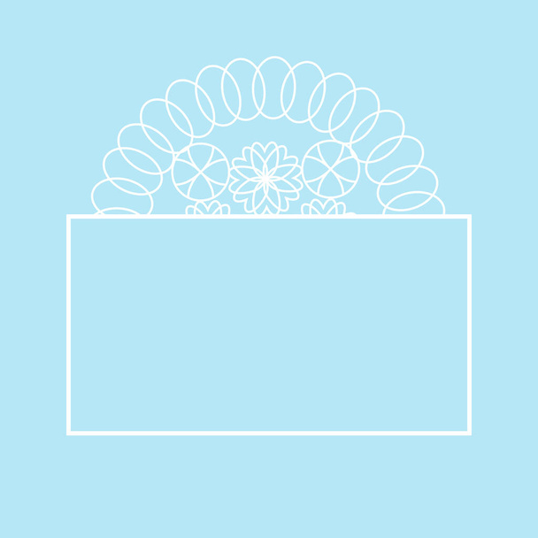   blue background with rectangular frame of lace.vector illustration - Vector, afbeelding