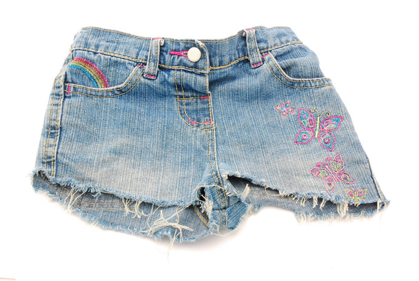 kurze Jeanshose von Mädchen - Foto, Bild