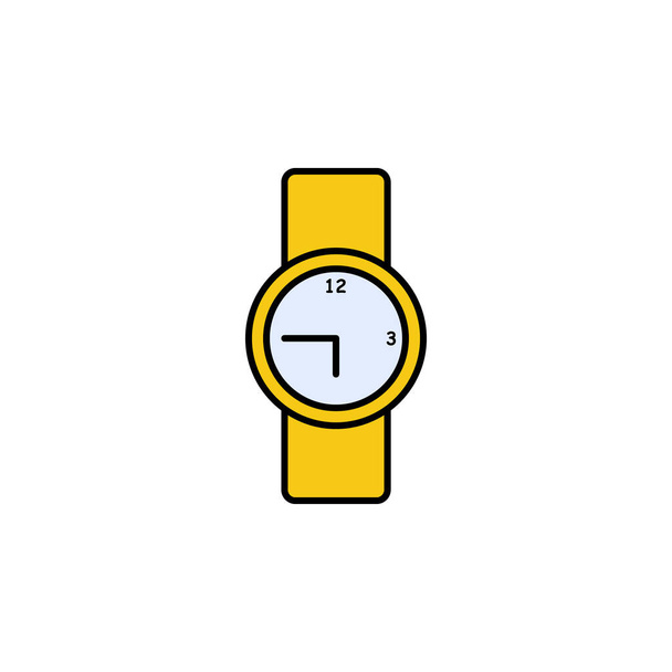 csukló, óra ikon. Jelek és szimbólumok használható web, logó, mobil app, UI, UX fehér háttér - Vektor, kép