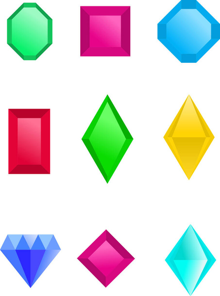 Image of colored gems set - Vektor, kép