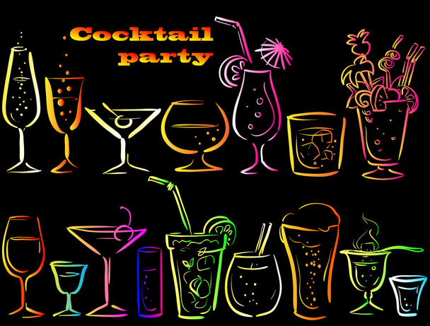 Conjunto de cocktails
 - Vetor, Imagem