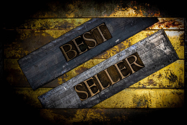 Best Seller text on vintage copper and gold background - Photo, Image