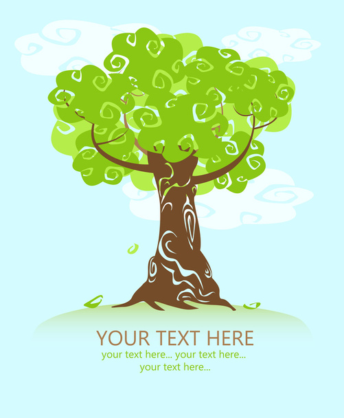 Tree and space for text - Vektör, Görsel