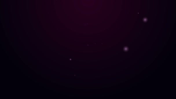 Icono de exprimidor de fruta cítrica de línea de neón brillante aislado sobre fondo negro. Animación gráfica de vídeo 4K - Imágenes, Vídeo