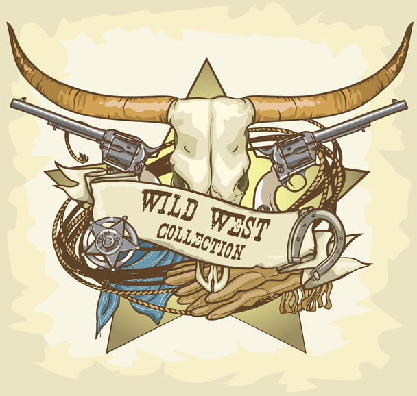 Wild West design - Vector, Image