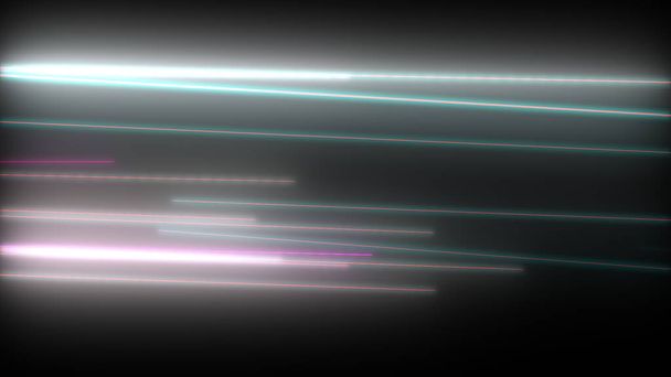 donkere abstracte achtergrond met gloeiende neonlijnen. Magische lichten, ruimte beweging concept  - Foto, afbeelding