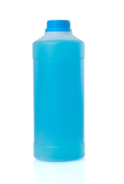 Blue liquid in trasparent plastic bottle - Foto, Imagem