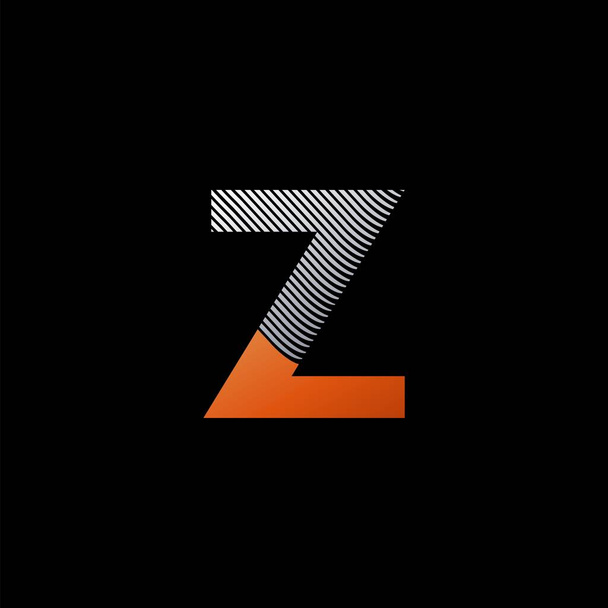 Line Stripes Carta Z Logo Ícone. Forma de faixa de linha com letra inicial conceito de design de ícone do logotipo Z. - Vetor, Imagem
