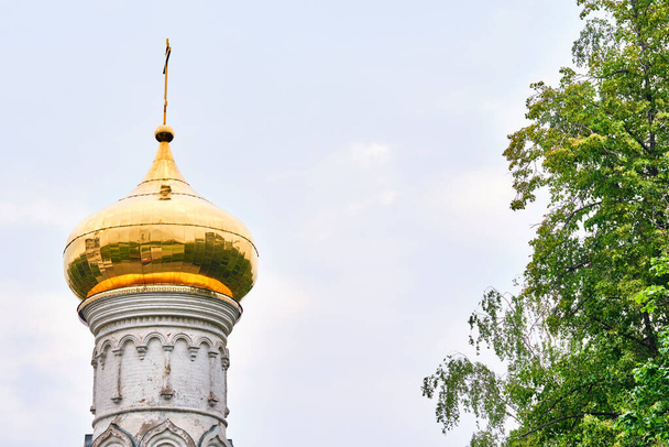 russia 2020. Church domes behind a tree branch. general plan. color - Fotó, kép