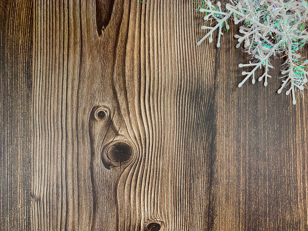 motivos de Natal e celebrações com presentes em um fundo de madeira, com espaço para colocar texto - Foto, Imagem