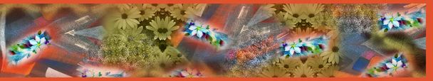Цифровой текстильный сари дизайн и цветной цифровой сари с цветами и бесшовные - Фото, изображение