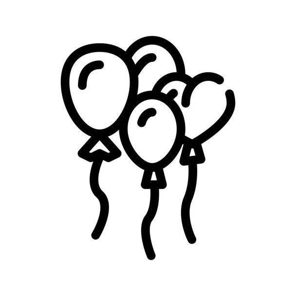 globos de aire cumpleaños decoración línea icono vector ilustración - Vector, imagen