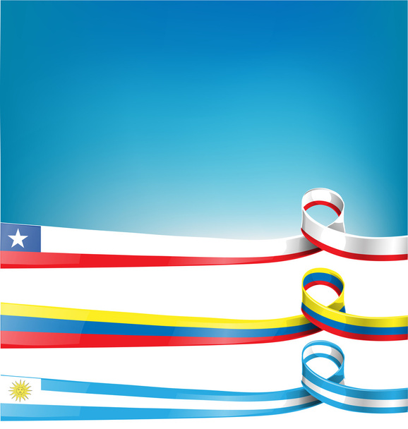 Flaga Chile, Urugwaju i Kolumbii - Wektor, obraz