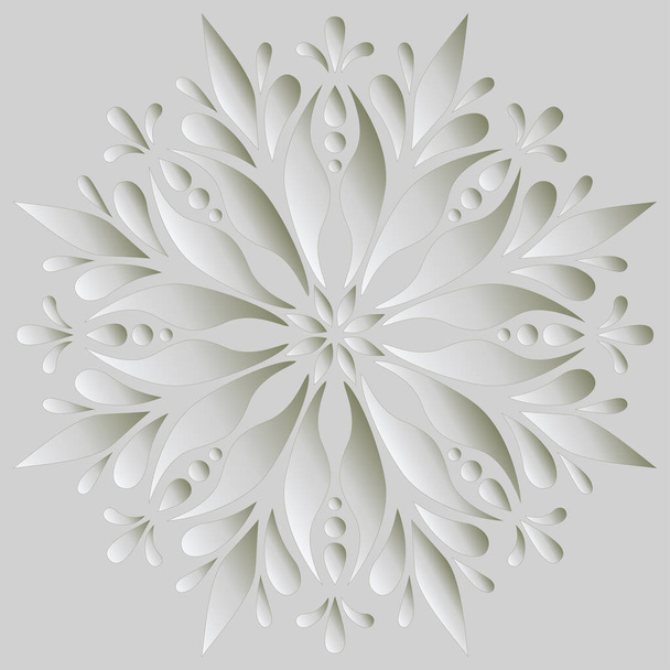 Mandala pattern white 3D gradient good mood. Good for creative and greeting cards, posters, flyers, banners and covers - Vektor, Bild