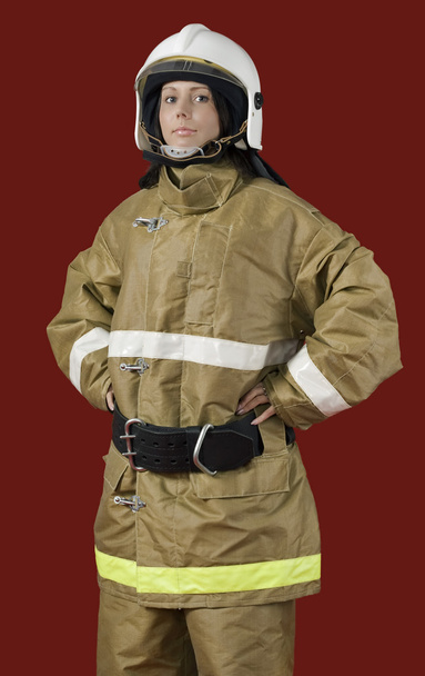 Girl in fireman uniform - Photo, image