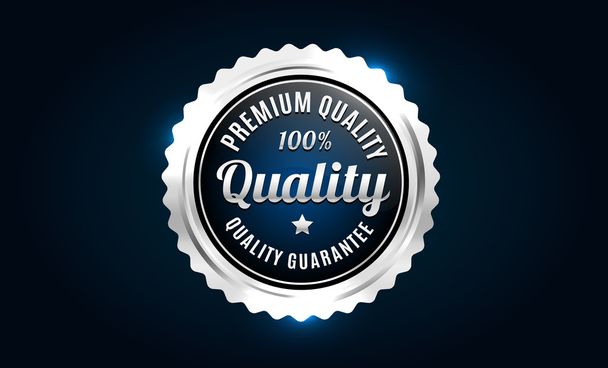 Silver Premium Quality Badge - Vector, Image