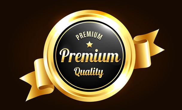 Insignia de calidad premium de oro
 - Vector, Imagen