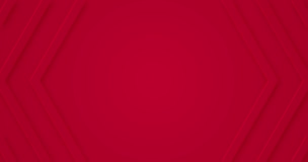 Cadre hexagonal animé rouge foncé pur 3d. Boîte de texte en boucle sans couture. Animation promo géométrique ronde simple. Élégant mur de fond de l'événement. Live wallpaper avec flèche. Style neumorphisme. Numérique - Séquence, vidéo