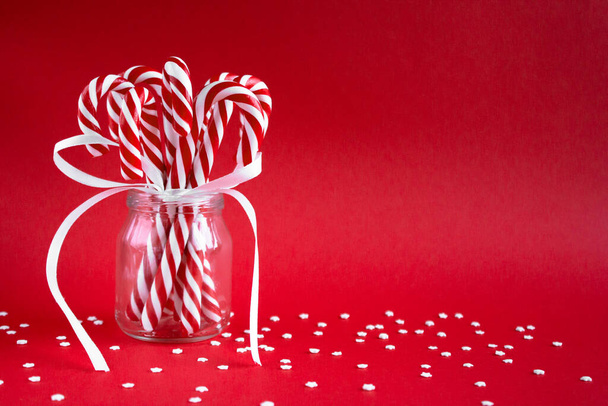 キャンディキャンディとクリスマスの背景 - 写真・画像