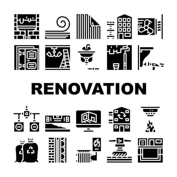 Maison Rénovation Collection de réparation Icônes Set vecteur - Vecteur, image