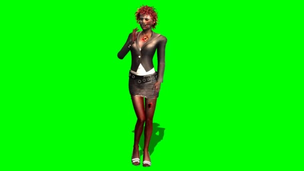 Zombie-Frau posiert tot - grüner Bildschirm - Filmmaterial, Video