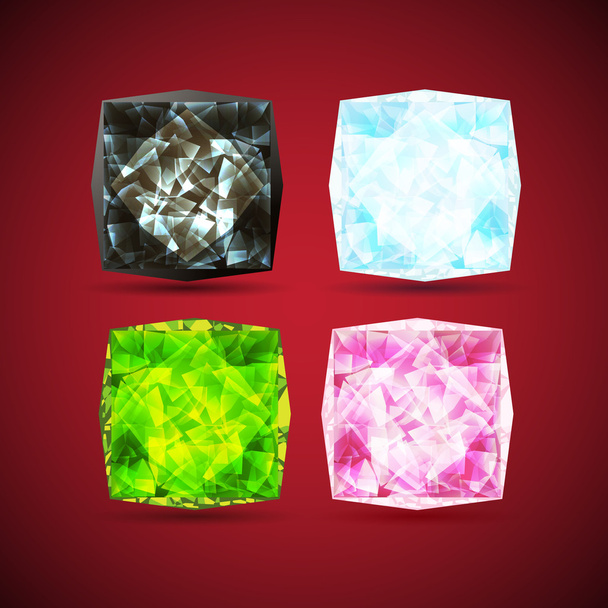 Set of abstract crystal cubes - Wektor, obraz