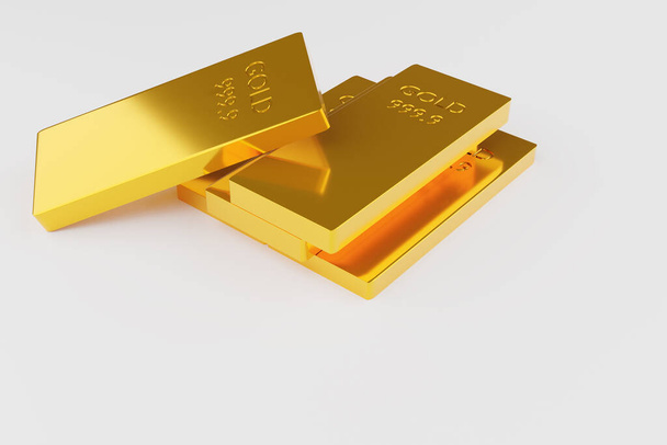 isolated gold bar on white background  - Photo, image