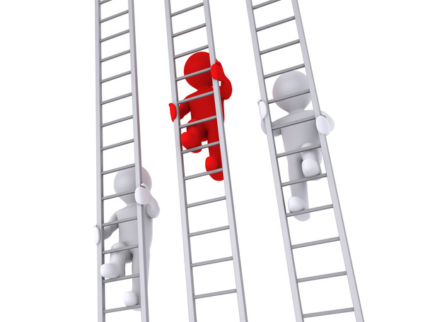 Race on three ladders - Photo, Image