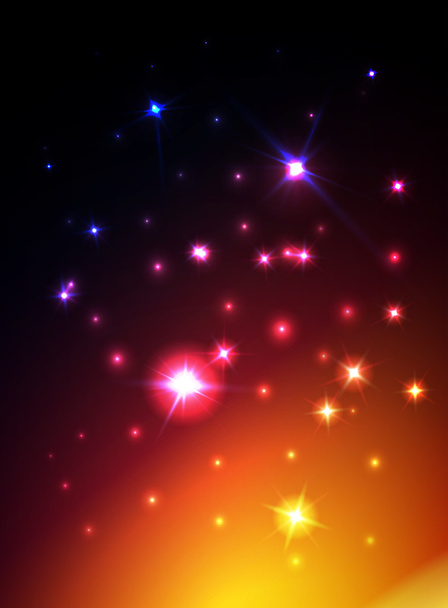 Orange starry sky - Vektor, Bild