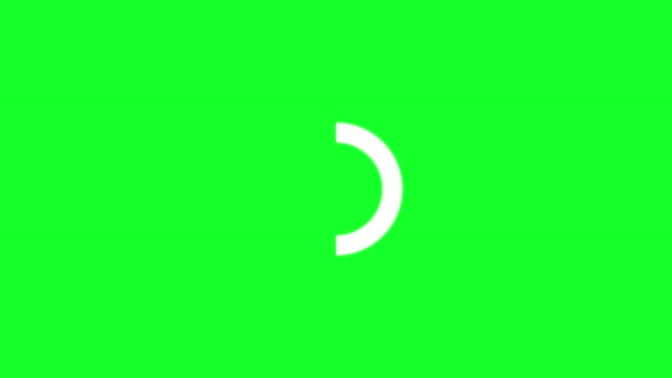 Animatie laden witte cirkel pictogram op groene achtergrond scherm - Video
