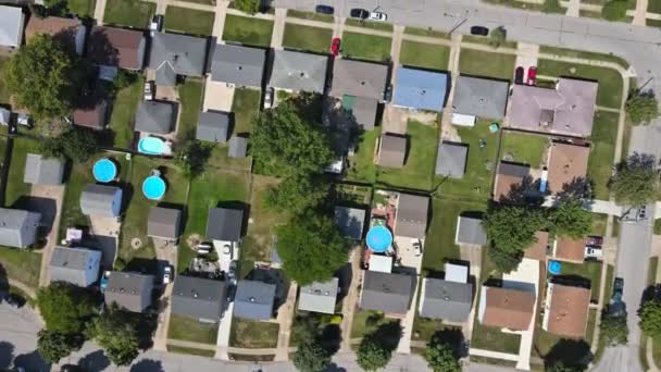 Scenic seasonal landscape from above aerial view of a small town in countryside Cleveland Ohio US - Footage, Video