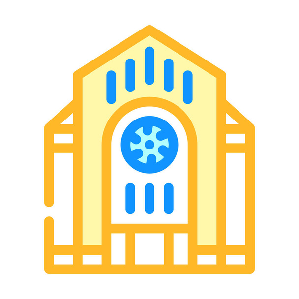 sinagoga, ilustración vectorial icono de color de Nueva York - Vector, imagen