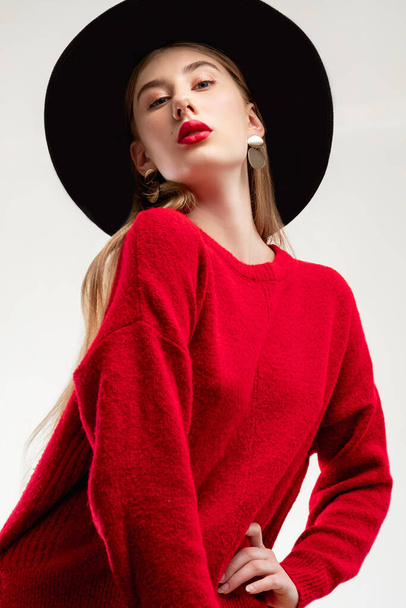model shooting trend look hipster woman fashion - Valokuva, kuva