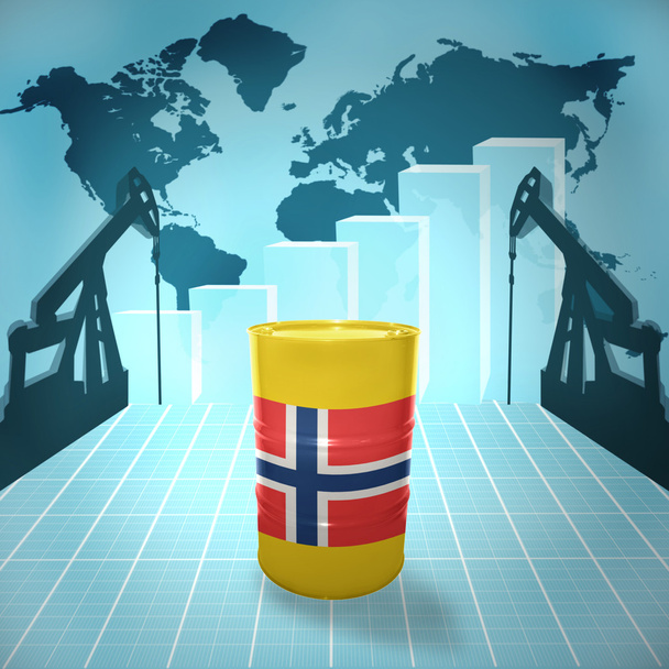 Ölfass mit norwegischer Flagge - Foto, Bild