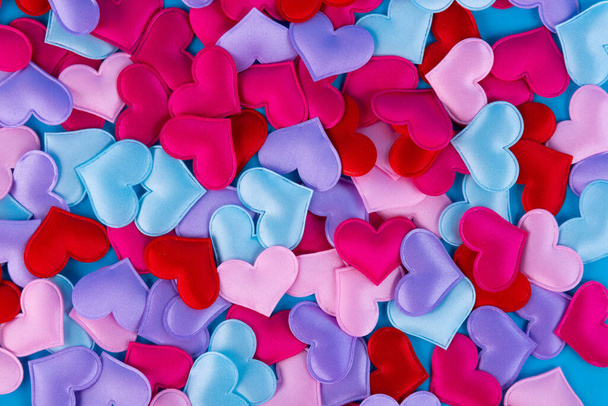 Valentine's card, valentine's day, background of multicolored small hearts. - Foto, Bild