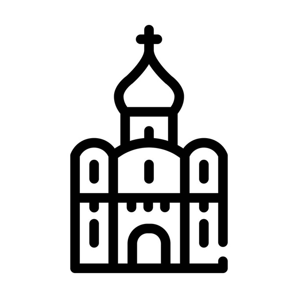 教会の宗教建築線のアイコンベクトル図 - ベクター画像