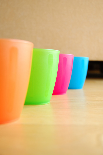 Colourful plastic mugs - Photo, Image