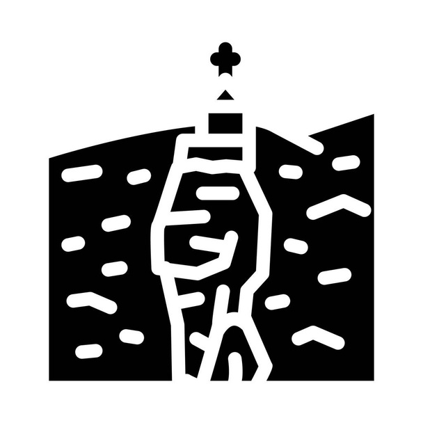 katskhi pilíř glyf ikona vektor ilustrace černá - Vektor, obrázek