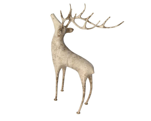 3D render of young deer figurine isolated on white - Photo, Image