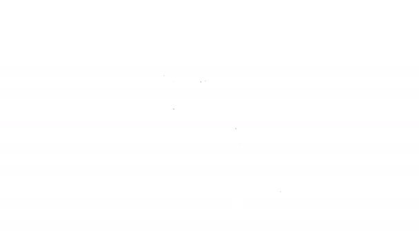 Ligne noire Icône de seringue isolée sur fond blanc. Seringue pour vaccin, vaccination, injection, vaccin antigrippal. Matériel médical. Animation graphique de mouvement vidéo 4K - Séquence, vidéo