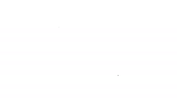 Černá čára Hunter boty ikona izolované na bílém pozadí. Grafická animace pohybu videa 4K - Záběry, video