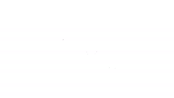 Linea nera icona del coltello Hunter isolato su sfondo bianco. Coltello militare. Animazione grafica 4K Video motion - Filmati, video